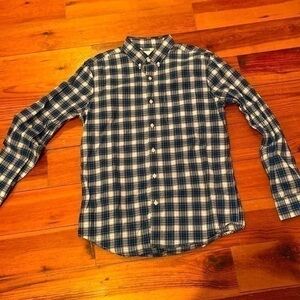 Mens American Eagle  AE blue and white Plaid button down shirt medium